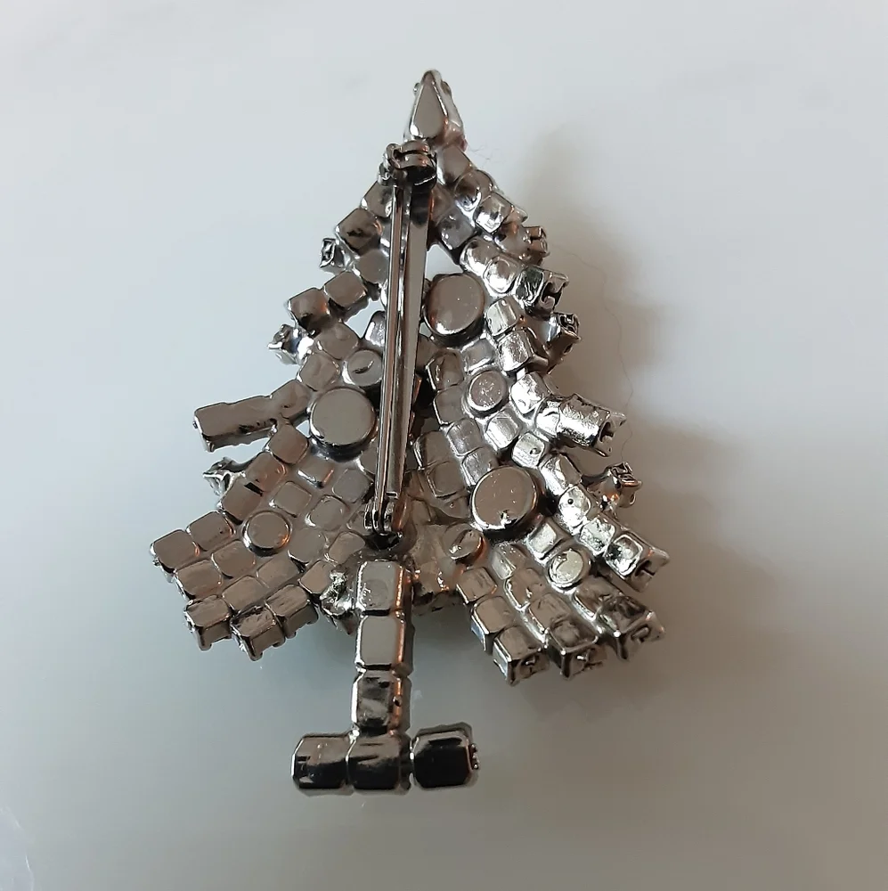 EISENBERG ICE Christmas Tree Rhinestones Dangling Garland Brooch